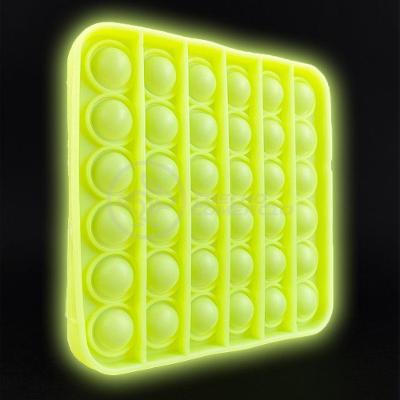 Pop It Brilha No Escuro Quadrado Anti Stress Amarelo