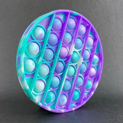 Pop It Tie Dye Circular Anti Stress Roxo E Verde