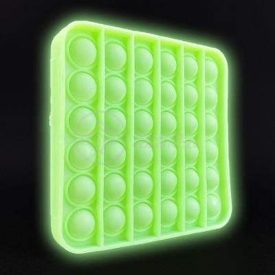 Pop It Brilha No Escuro Quadrado Anti Stress Verde