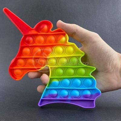 Pop It Unicórnio Fidget Toy Anti Stress Bolha Arco Íris