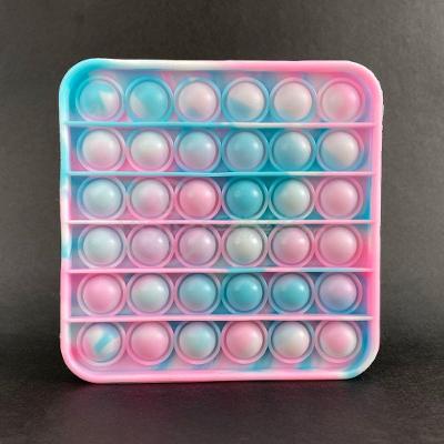 Pop It Tie Dye Quadrado Anti Stress Azul E Rosa