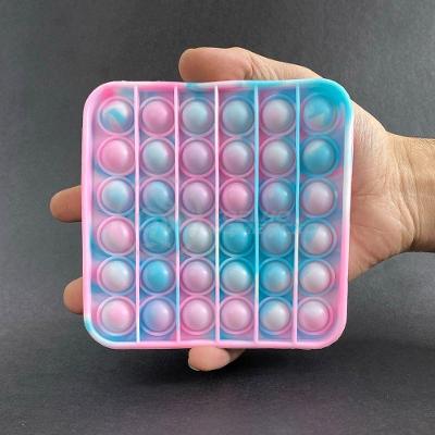 Pop It Tie Dye Quadrado Anti Stress Azul E Rosa