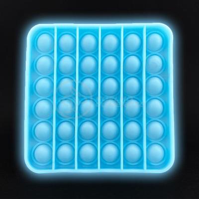 Pop It Brilha No Escuro Fluorescente Anti Stress Azul
