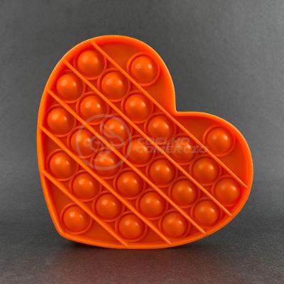 Pop It Coração Anti Stress Bolha Laranja