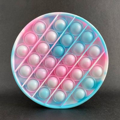 Pop It Tie Dye Circular Anti Stress Rosa E Azul