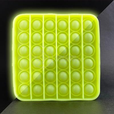 Pop It Brilha No Escuro Quadrado Anti Stress Amarelo