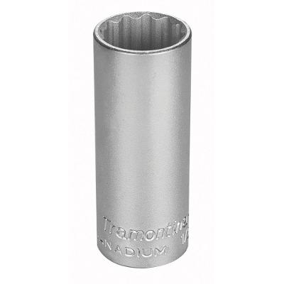 Soquete Estriado Longo Em Aço Cromo Vanádio 32 Mm - Encaixe 1/2" Tramontina Pro Tramontina