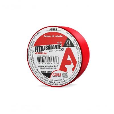 Fita Isolante Adere Colorida 19Mmx10M Vermelha