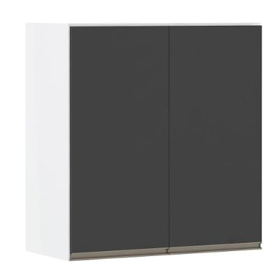 Armário Perola 70cm 2 Portas Branco Polar C/Preto Txt