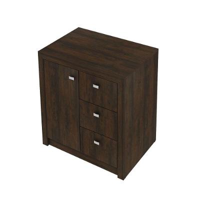 Armário 03 Gavetas E 01 Porta Para Home Office Me4111 Rústico
