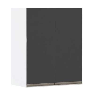 Armário Perola 60cm 2 Portas Branco Polar C/Preto Txt