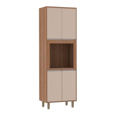 Paneleiro 70cm Nicho Para Microondas 4 Portas 2 Prateleiras