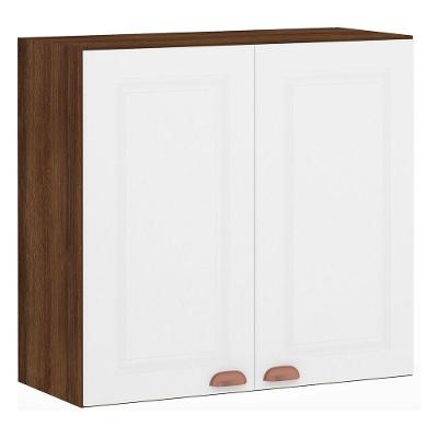 Armário Para Cozinha 80cm 2 Portas Safira Nogueira