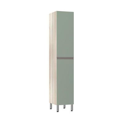 Paneleiro 40Cm 2 Portas Luci Legno Crema Com Verde Jade