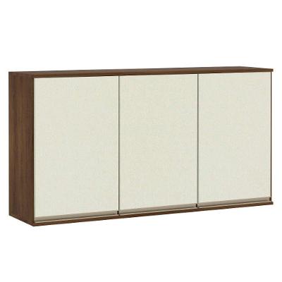 Armário Para Cozinha 120 Cm 3 Portas Dourado Com Kashmir