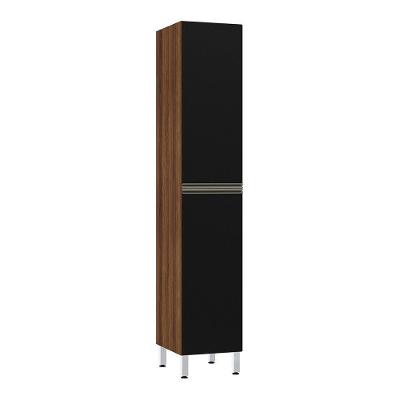 Paneleiro Simples 40cm 2 Portas Nogueira C/Preto Txt
