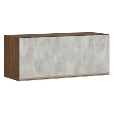 Armário Para Cozinha 90 Cm 1 Porta Dourado Com Concreto