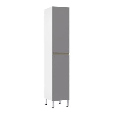 Paneleiro 40cm 2 Portas Pérola Branco Polar C/Cinza Puro