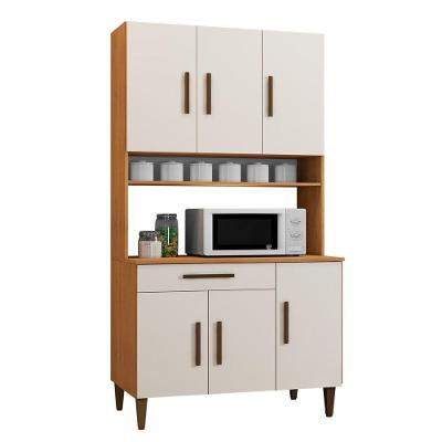 Armario De Cozinha 6 Portas 1 Gaveta Salvador Kaiki Moveis Nature/Off White