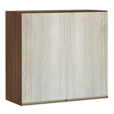 Armário Para Cozinha 80 Cm 2 Portas Dourado Com Crema