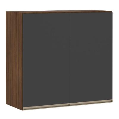 Armário Para Cozinha 80 Cm 2 Portas Dourado Com Preto Txt