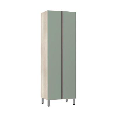 Paneleiro 70Cm Duplo Luci Legno Crema Com Verde Jade