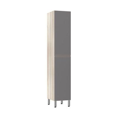Paneleiro 40Cm 2 Portas Luci Legno Crema Com Cinza Puro