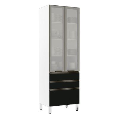 Paneleiro Torre 70Cm Prata Pérola Branco Com Preto Txt