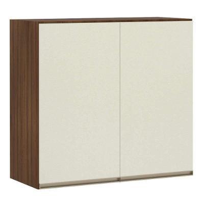 Armário Para Cozinha 80 Cm 2 Portas Dourado Com Kashmir