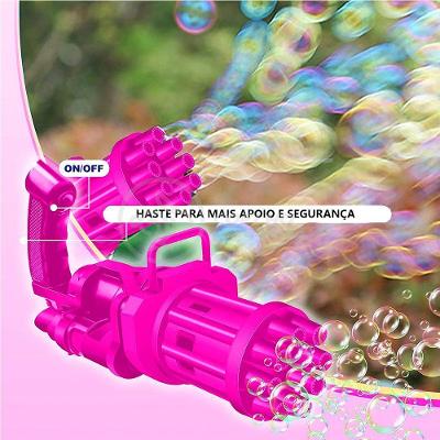 Máquina Elétrica Tiktok Lança Bolhas Rosa