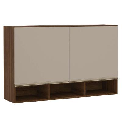 Armário Para Cozinha 120 Cm 2 Portas Dourado Com Connect