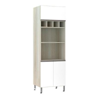 Paneleiro 70 Cm Duplo Nicho Luci Legno Crema Com Branco
