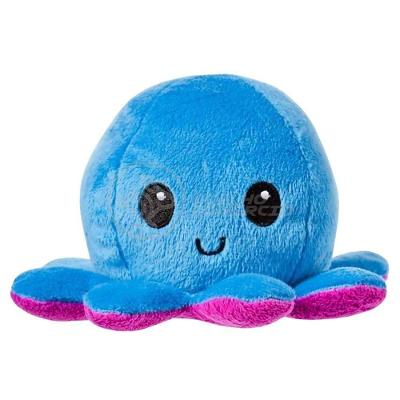 Polvo Reversível De Pelúcia Humor Feliz E Bravo Azul E Roxo
