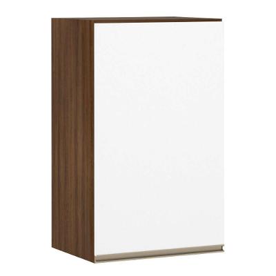Armário Para Cozinha 40 Cm 1 Porta Dourado Com Branco Polar