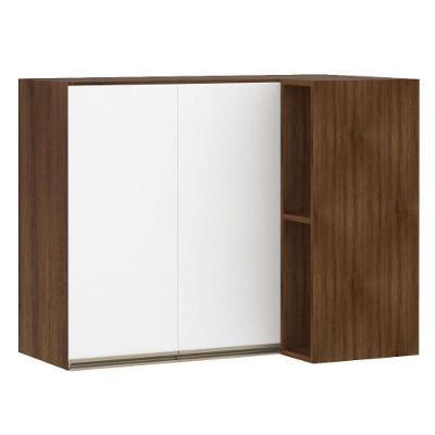 Armário De Canto Conjugado 2 Portas Dourado Com Branco