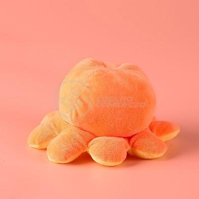 Polvo Reversível De Pelúcia Feliz E Bravo Laranja E Amarelo