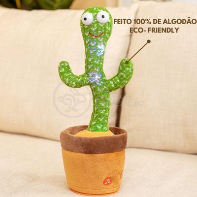 Brinquedo Infantil Cacto Dançante Pelúcia 120 Músicas Usb