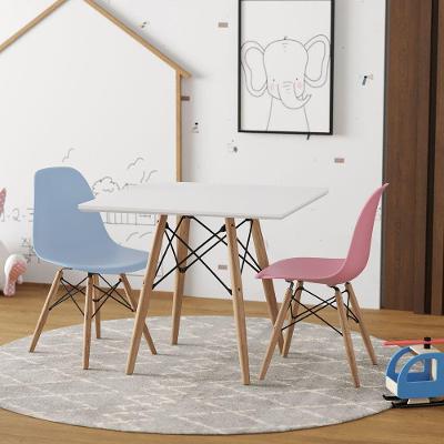 Conjunto De Mesa Madeira Infantil Quadrado Branco 1 Cadeira Azul 1 Cadeira Rosa - Cor: Branco