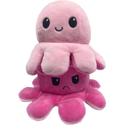Polvo Reversível De Pelúcia Feliz E Bravo Pink E Rosa