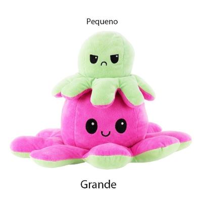 Polvo Reversível Humor Grande Tiktok Pelúcia Pink/Verde