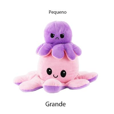 Polvo Reversível Humor Grande Tiktok Pelúcia Rosa/Lilás