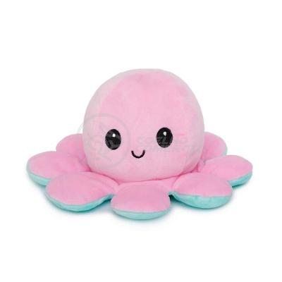 Polvo Reversível De Pelúcia Feliz E Bravo Rosa E Azul
