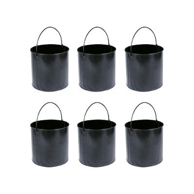 Kit Balde Metalico Com 6 Peças Multiuso Com Alça 12 Litros - Cor: Preto