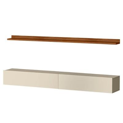 Bancada Suspensa E Prateleira 197Cm Slat M20 Cinamomo/Off
