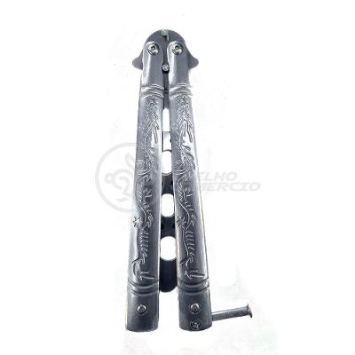 Knife Silver Butterfly Prata Borboleta Dobrável De Aço