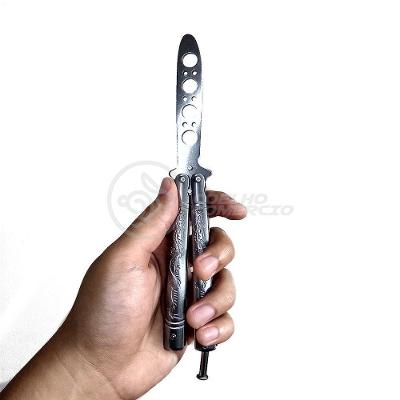 Knife Silver Butterfly Prata Borboleta Dobrável De Aço