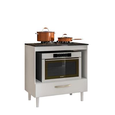 Balcão Para Cooktop Slim 80 1 Gaveta Branco Uv - Fdecor