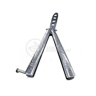 Knife Silver Butterfly Prata Borboleta Dobrável De Aço