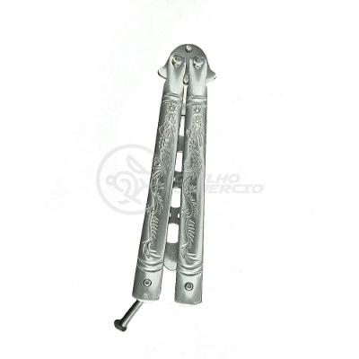 Knife Silver Butterfly Prata Borboleta Dobrável De Aço