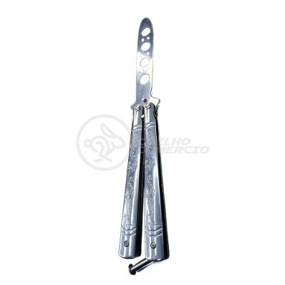 Knife Silver Butterfly Prata Borboleta Dobrável De Aço